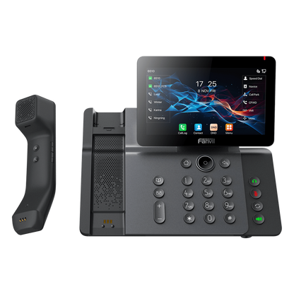 Teléfono IP / Handset Inalámbrico Bluetooth / 20 Líneas SIP / Pantalla IPS Táctil 7" HD / Conferencia 6 Vías / Puertos Gigabit / PoE 802.3af / Wi-Fi