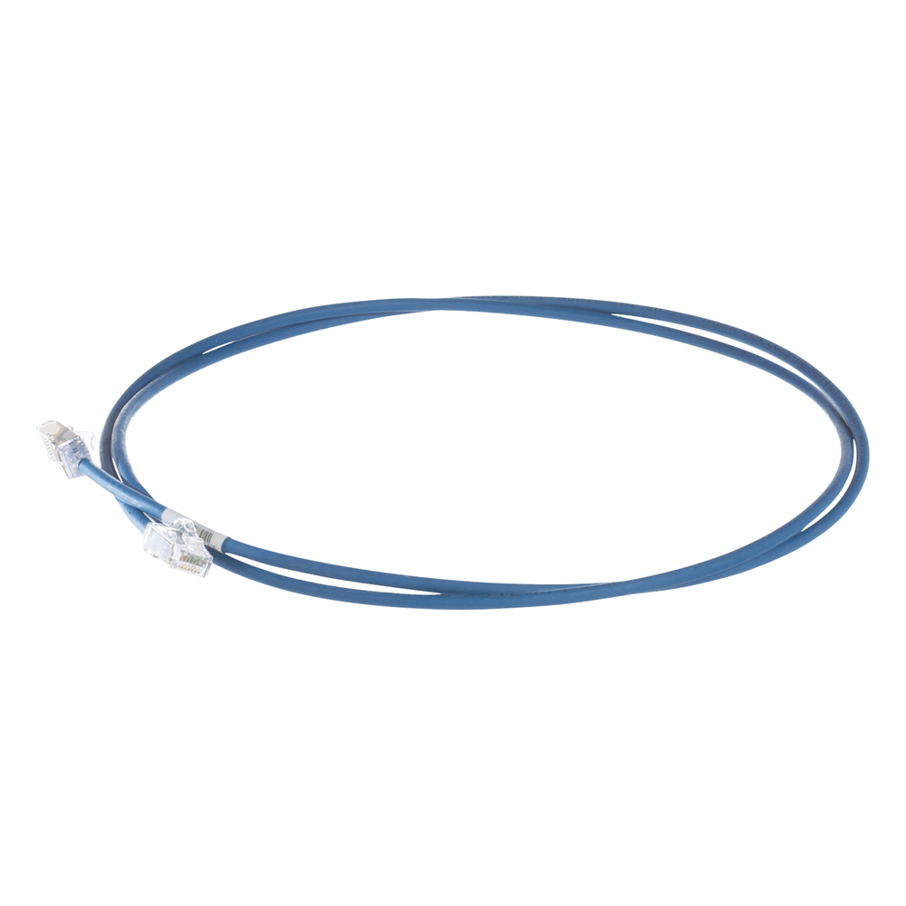 Patch Cord Cat6A, Diametro Reducido 28 AWG, Blindado S/FTP, CM/LS0H, 1.5 Metros (4.92 Pies), Color Azul