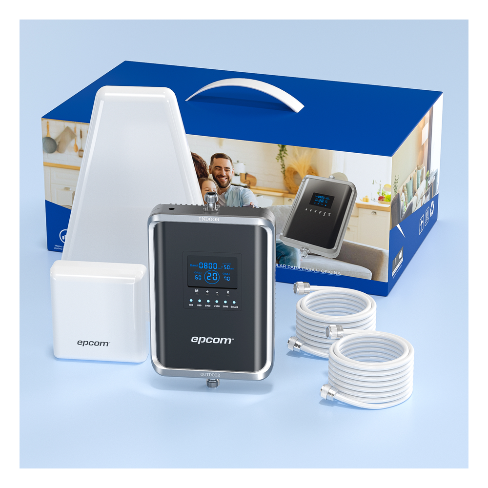 Kit Amplificador de Señal Celular 2G, 3G, 4G y 5G / Mejora llamadas convencionales y VoLTE / Amplifica señal de TELCEL, AT&T, MOVISTAR, BAIT,DiRi y