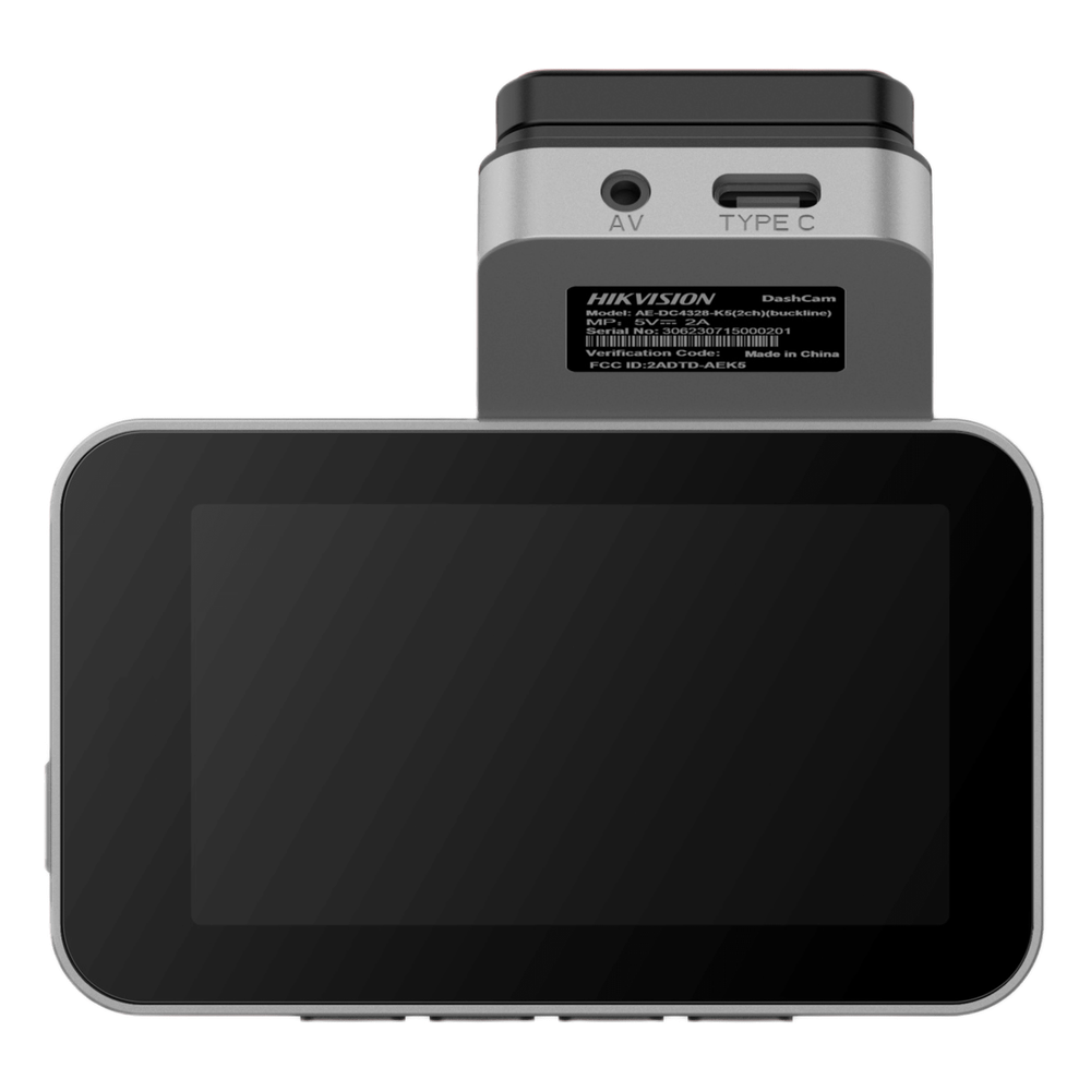 Dashcam de Doble Lente Hikvision AE-DC2328-C200S(2CH) / 2 Megapixel (1080p) Frontal e Interior / Gran Angular 128° / H.265 / Pantalla IPS 3" / WiFi