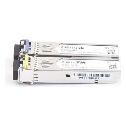 Transceptores MiniGbic SFP 1.25G LC WDM para fibra Mono Modo 20 Kms