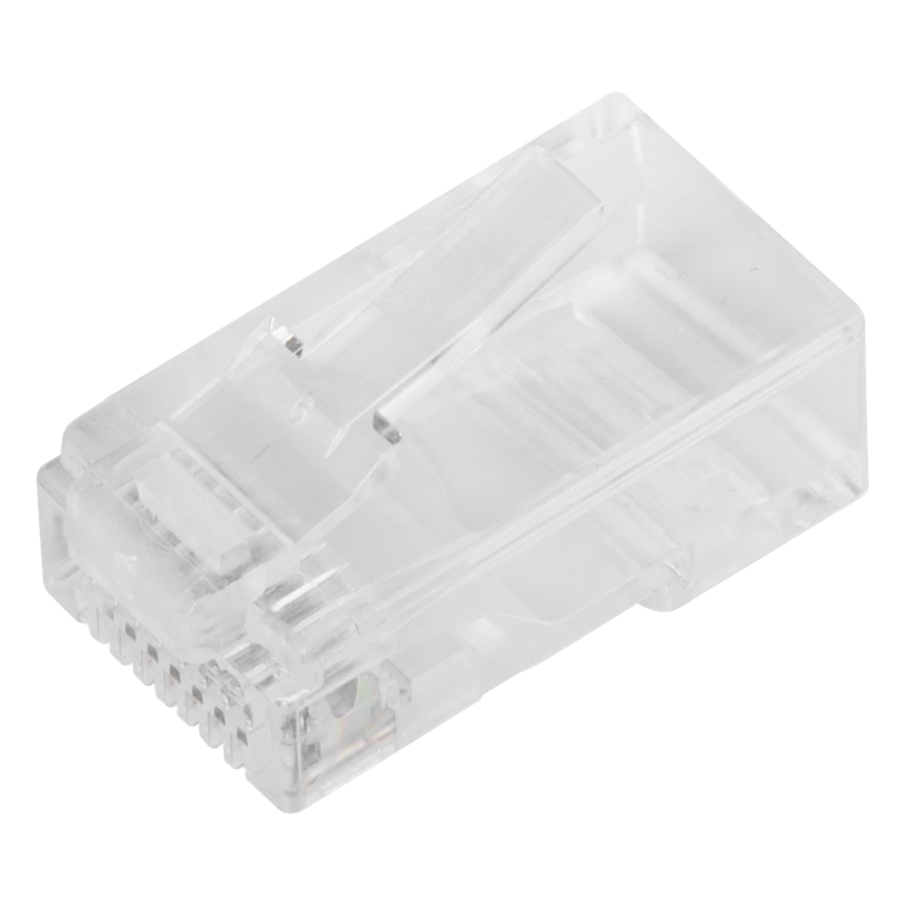 Bote con 100 Plugs Pass Through RJ45 Cat6 sin Blindaje, Chapado de Oro a 30 Micras para Durabilidad Extrema