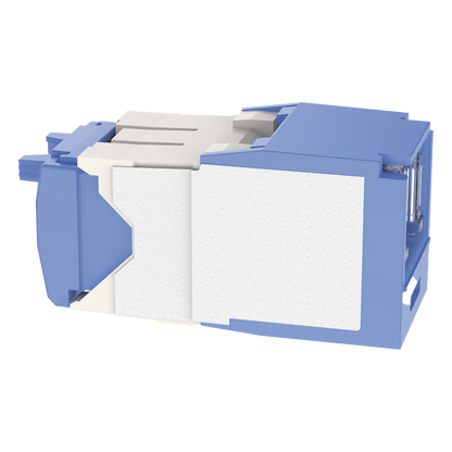 Conector Jack RJ45 Estilo TG con Ventana, Mini-Com, Categoría 6A, de 8 Posiciones y 8 Cables, Color Azul