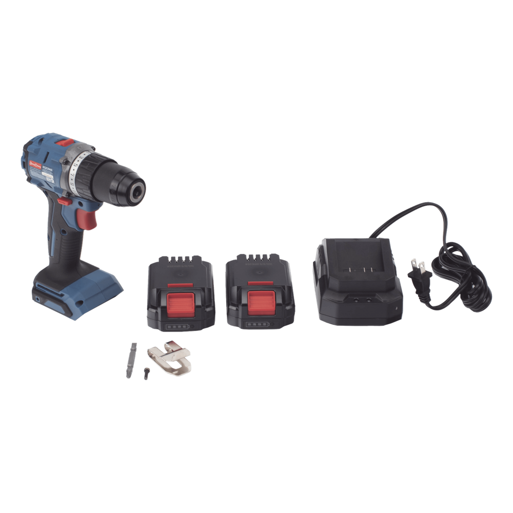 Rotomartillo / Taladro Inalámbrico de 20V sin Carbones, Broquero de 1/2", incluye 2 Baterías de 2.0 Ah, Cargador y Maletín