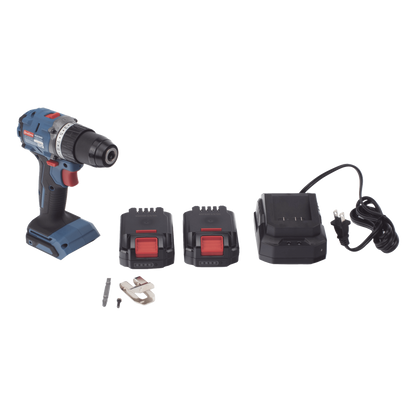 Rotomartillo / Taladro Inalámbrico de 20V sin Carbones, Broquero de 1/2", incluye 2 Baterías de 2.0 Ah, Cargador y Maletín