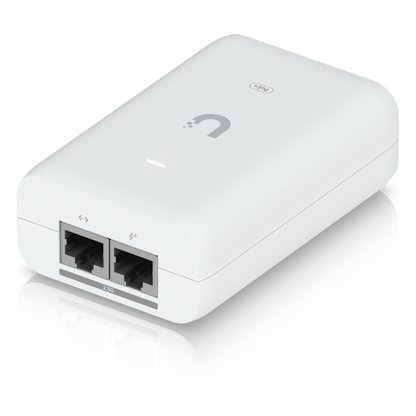 Adaptador PoE+ 2.5G / hasta 30 W / 48V 0.65A / (2) Puertos RJ45 MultiGigabit 2.5G / Salida PoE+ / LED Indicador / Ideal para APs UniFi WiFi 7