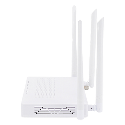 ONU Dual GPON/EPON / Wi-Fi Doble Banda 2.4 y 5 GHz / Soporta MESH / 2 Puertos Gigabit / 1 Puerto PON SC/APC / 1 puerto CATV / Hasta 1200 Mbps vía