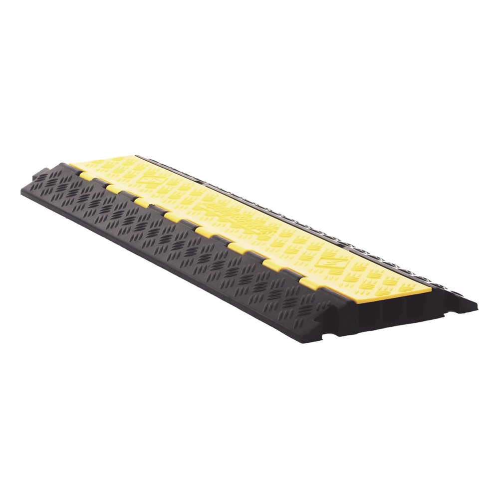 Protector de Cable de 3 Canales / Base de Goma y Tapa de Plástico / Tamaño del Canal 30x30mm / Capacidad de Carga 5 Toneladas / Longitud 90 cm