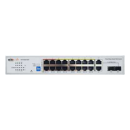 Switch PoE / Administración en la nube / Con 16 puertos 10/100 Mbps PoE af/at (Puertos 1-4: bt 90W) / 2 Puertos Uplink 10/100/1000 Mbps / 1 Puerto