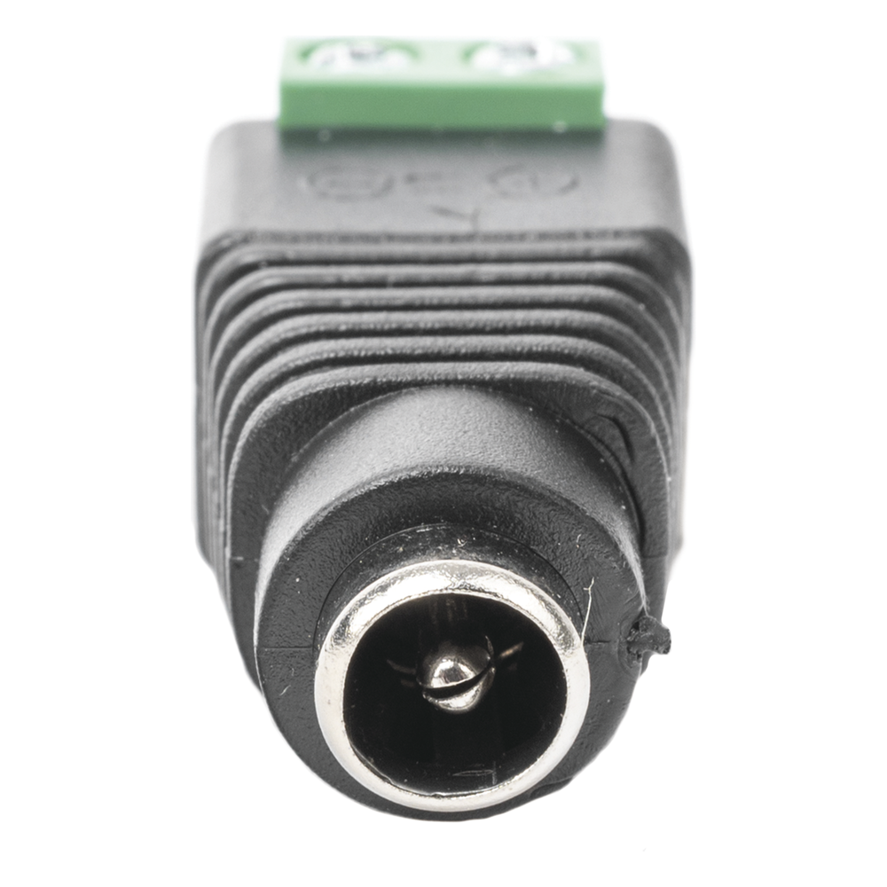 Adaptador Hembra Tipo Jack de 3.5 mm Polarizado de 12 Vcc / Terminales Tipo Tornillo / Polarizado (+/-) / Ideal para Cámaras de Video Vigilancia