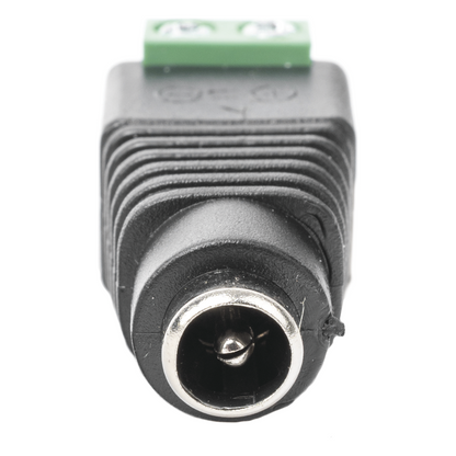 Adaptador Hembra Tipo Jack de 3.5 mm Polarizado de 12 Vcc / Terminales Tipo Tornillo / Polarizado (+/-) / Ideal para Cámaras de Video Vigilancia