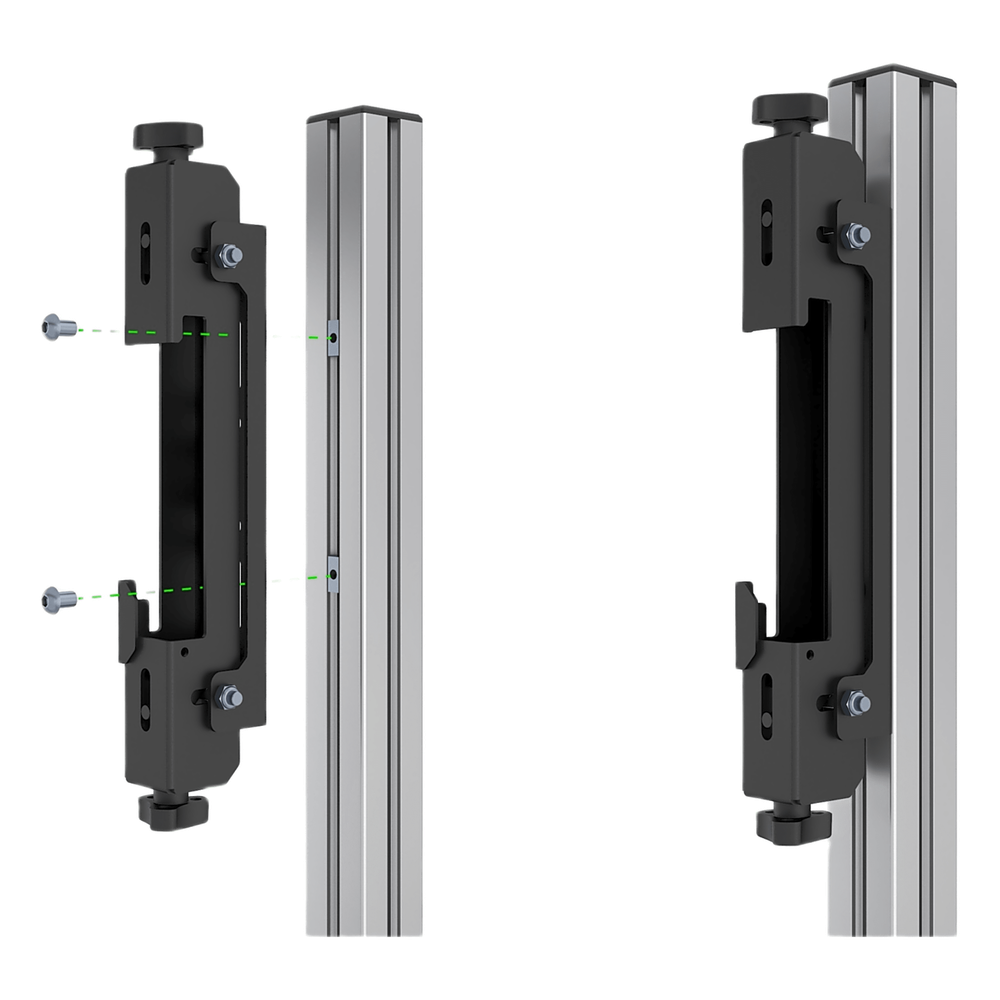 Accesorio_ Riel de Aluminio con longitud de 2380mm| Compatible con estructura para Videowall | Diseño Modular | Incluye Tapas de Riel