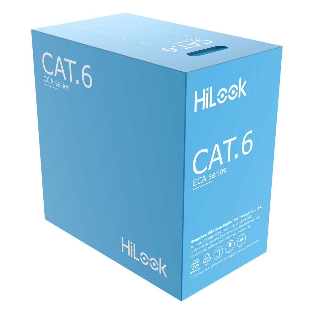 Cable de Red UTP Cat6 / 23 AWG / CCA / ANSI-TIA-568.2-D / RoHS 2.0 / CPR Fca / 305 Metros (1000 Pies) / PVC Blanco / Resistencia a la Tracción y
