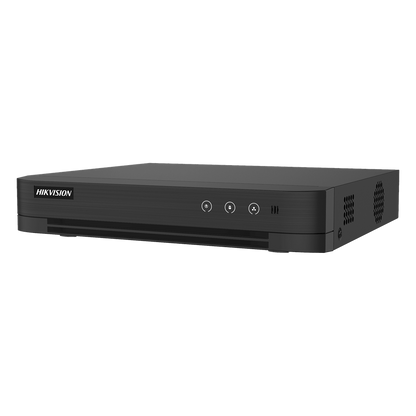 DVR 4 Canales TURBOHD + 4 Canales IP / 8 Megapixel (4K) / Audio Bidireccional / ACUSENSE / 1 Bahía de Disco Duro / Salida de Video en Full HD / H.265+