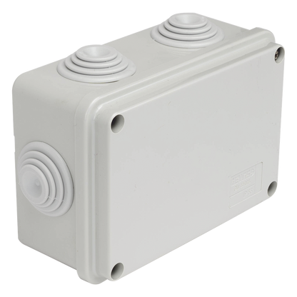 Caja Estanca de PVC Para Derivación y Conexión, 6 Entradas, Tapa Atornillada, 120x80x50 mm (Área interna), Uso Exterior IP55, Material que no Propaga