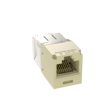 Conector Jack RJ45 Estilo TG, Mini-Com, Categoría 6, de 8 Posiciones y 8 Cables, Color Marfil