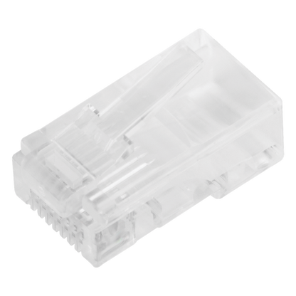 Bote con 100 Piezas de Plug Modular RJ45 Cat5e sin Blindaje, Chapado de Oro a 30 Micras para Durabilidad Extrema