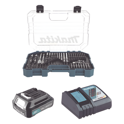 Rotomartillo/Taladro Inalámbrico (1/2") de 1,900 RPM, 18Vcc, Incluye 1 Batería BL1815N de 1.5Ah, 1 Cargador Modelo DC18SD y Un Set de 75 Pzas Modelo