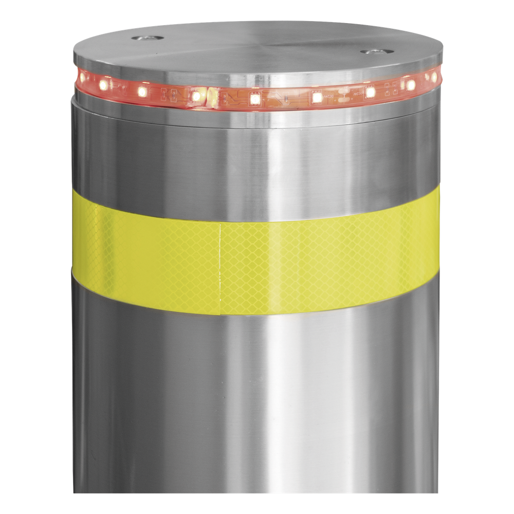 Bolardo Hidráulico Antiembestida 220 mm × 600 mm / Acero Inoxidable 304 / 200,000 J de Resistencia al Impacto / Bomba Hidráulica Integrada / Ciclo de