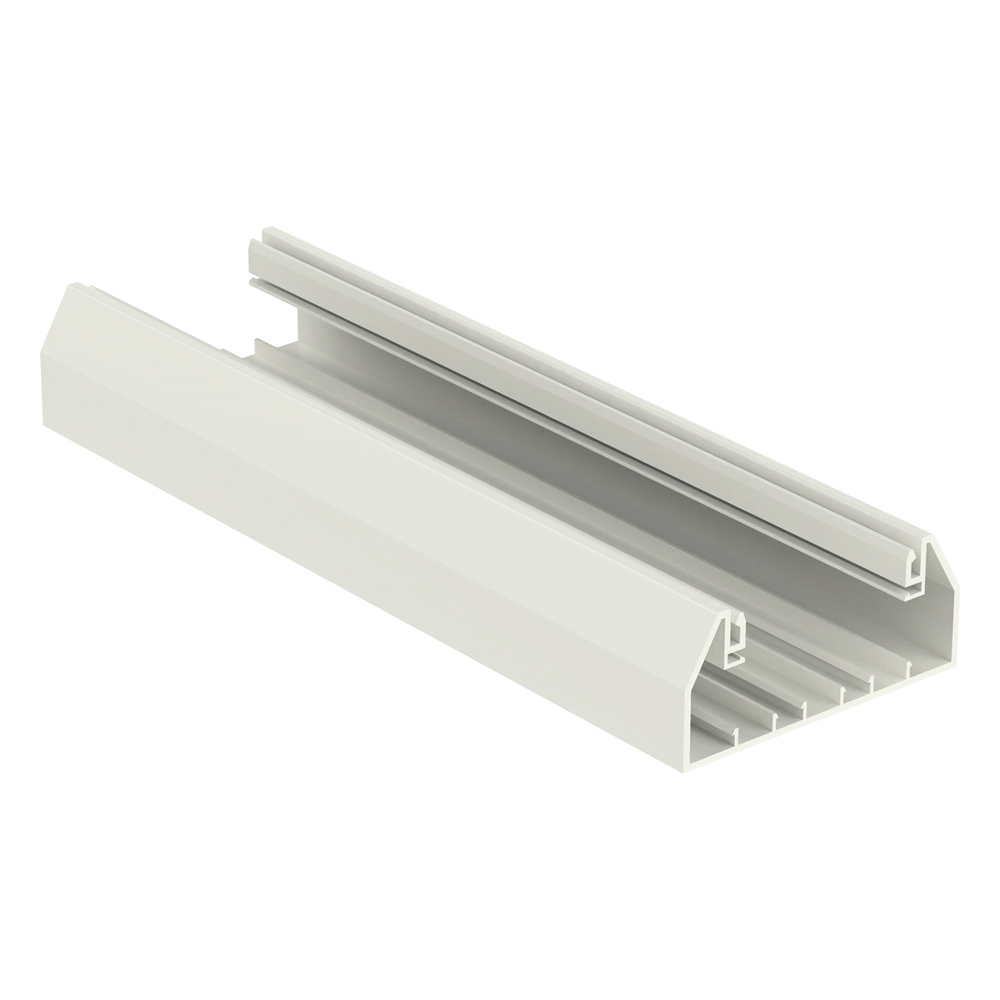 Base para canaleta T-70, de PVC rígido, con orificios perforados para montaje, 103.3 x 44.9 x 2400 mm, Color Blanco Mate