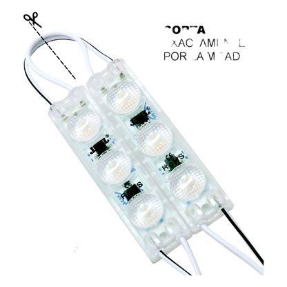Cadena con 20 Módulos LED Individuales / Resistente a Intemperie / 4500 Lúmenes / 110V / Luz Blanca 6 500 K / Conectados en Serie / No Requiere