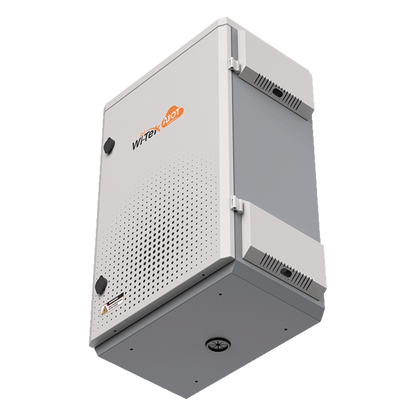 Gabinete de Acero Ventilado para Exterior 380 x 660 x 240 mm con Rieles DIN y 4 Placas Laterales para Montaje de Equipos por Fuera