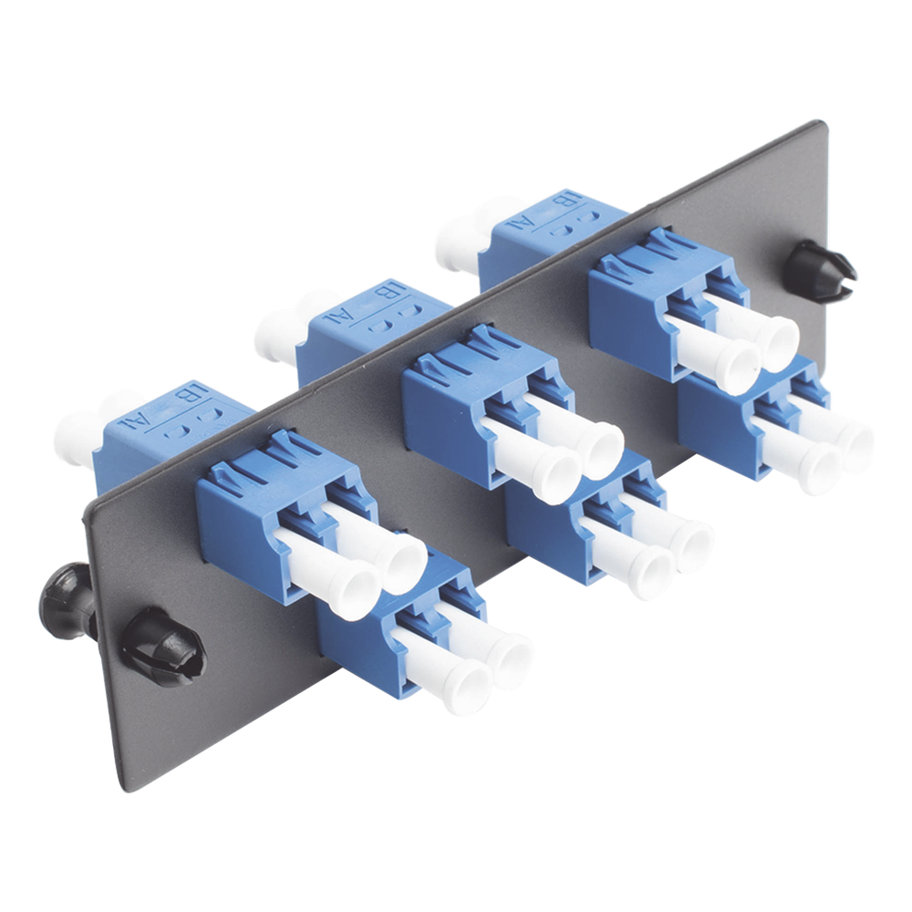 Placa Acopladora de Fibra Óptica FAP, con 6 Conectores LC Duplex (12 Fibras), para Fibra Monomodo OS1/OS2, Color Azul