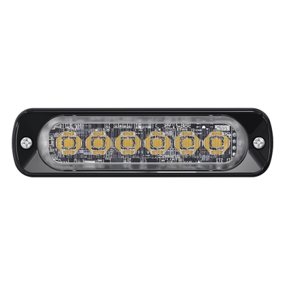 Luz Auxiliar de 6 LED, Ambar, Lente Transparente, SAE