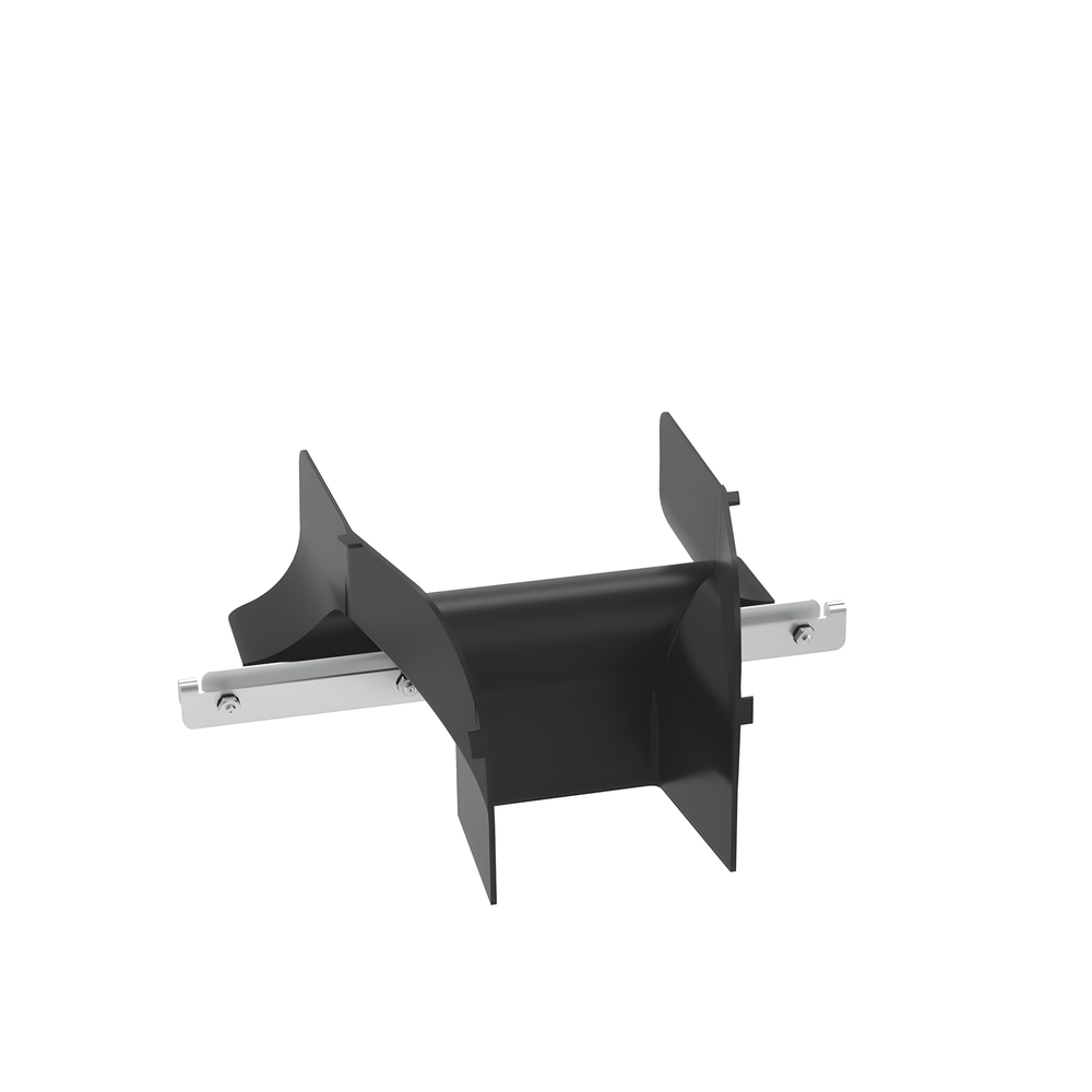 Bajada/Salida de Cables Para Charola Wire Basket, de 4 in, Con Control de Radio de Curvatura, Color Negro