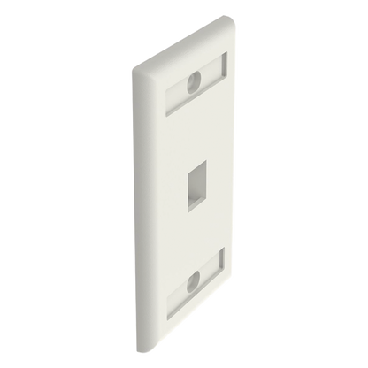 Placa de Pared Vertical, Salida Para 1 Puerto Keystone, Con Espacios Para Etiquetas, Color Blanco Mate