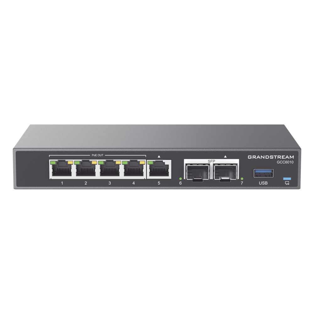 4 en 1: Firewall Nueva Generación, Router, IP PBX (24 usuarios / 8 llamadas), Switch Gigabit de 5 Puertos (4 PoE) y 2 Puertos SFP 2.5 Gigabit / Todos