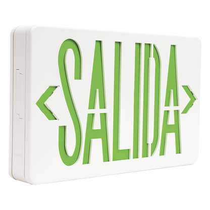 Letrero LED de Emergencia SALIDA / Voltaje Dual 120/240 VAC / Montaje Universal / Batería Ni-Cd Incluida