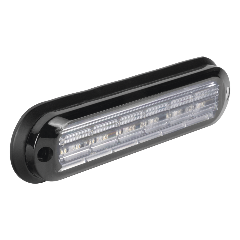Luz Auxiliar Ultra Brillante IP67 de 6 LEDs, Color Claro, con mica transparente y bisel negro
