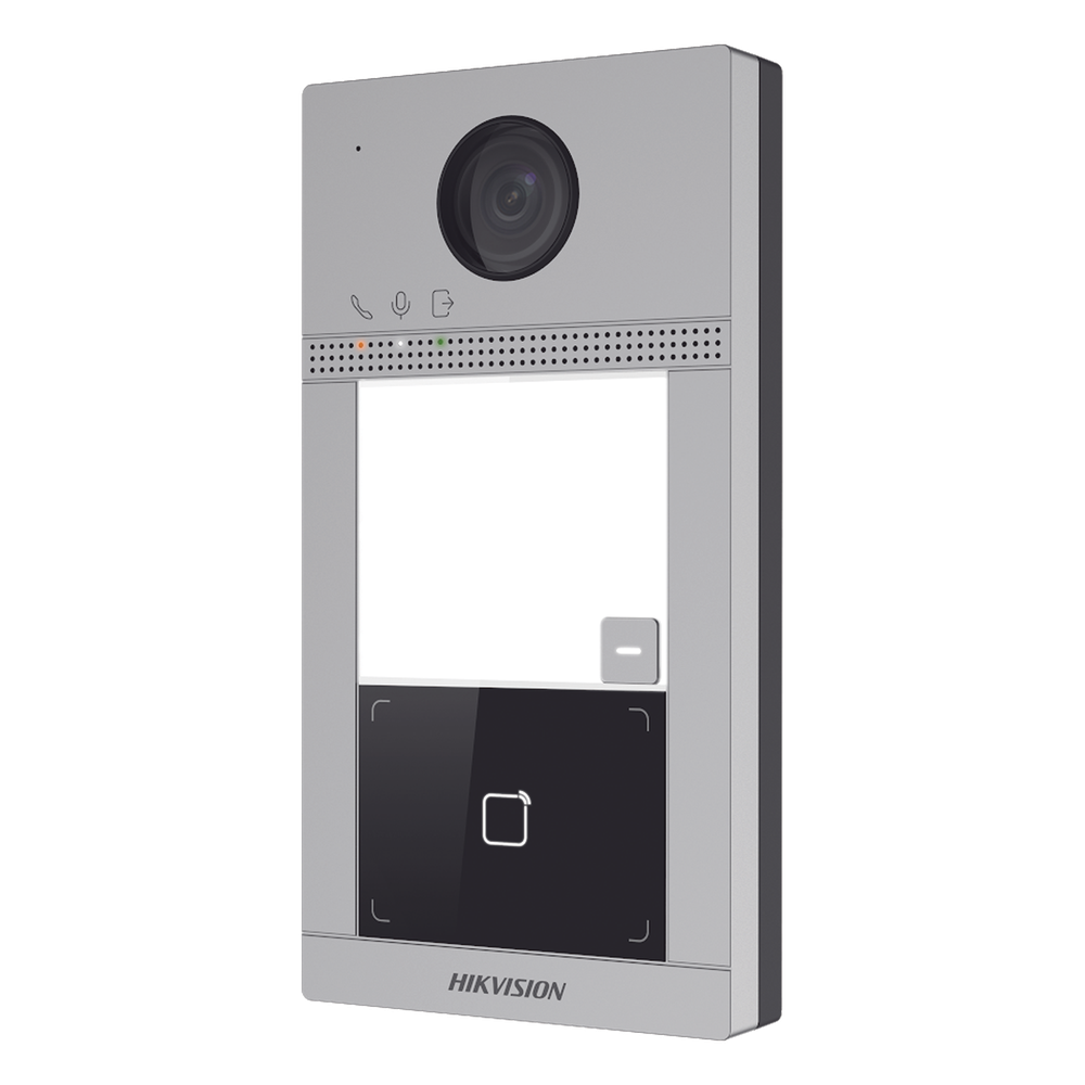 Videoportero IP 2 Megapixel / Llamada y Apertura Remota desde App Hik-Connect / PoE / Exterior IP65 + Antivandalico IK08 / 1 Departamento / Apertura