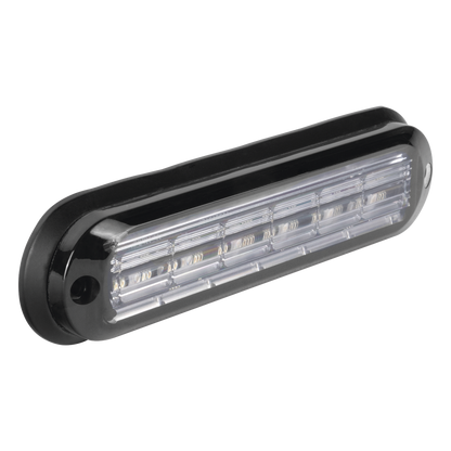 Luz Auxiliar Ultra Brillante IP67 de 6 LEDs, Color Rojo, con mica transparente y bisel negro