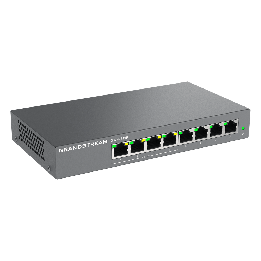 Switch de Red Administrable Capa 2 Lite / 8 Puertos Gigabit Ethernet / 4 Puertos PoE / VLAN / QoS / Snooping IGMP / Montaje en Pared y Escritorio