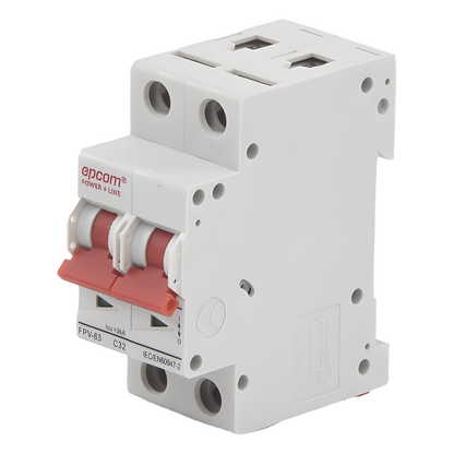 Protección Térmica/ Interruptor 2P, 32A, Corriente Directa 800 Vcc para Aplicación Fotovoltaica Montaje Riel DIN