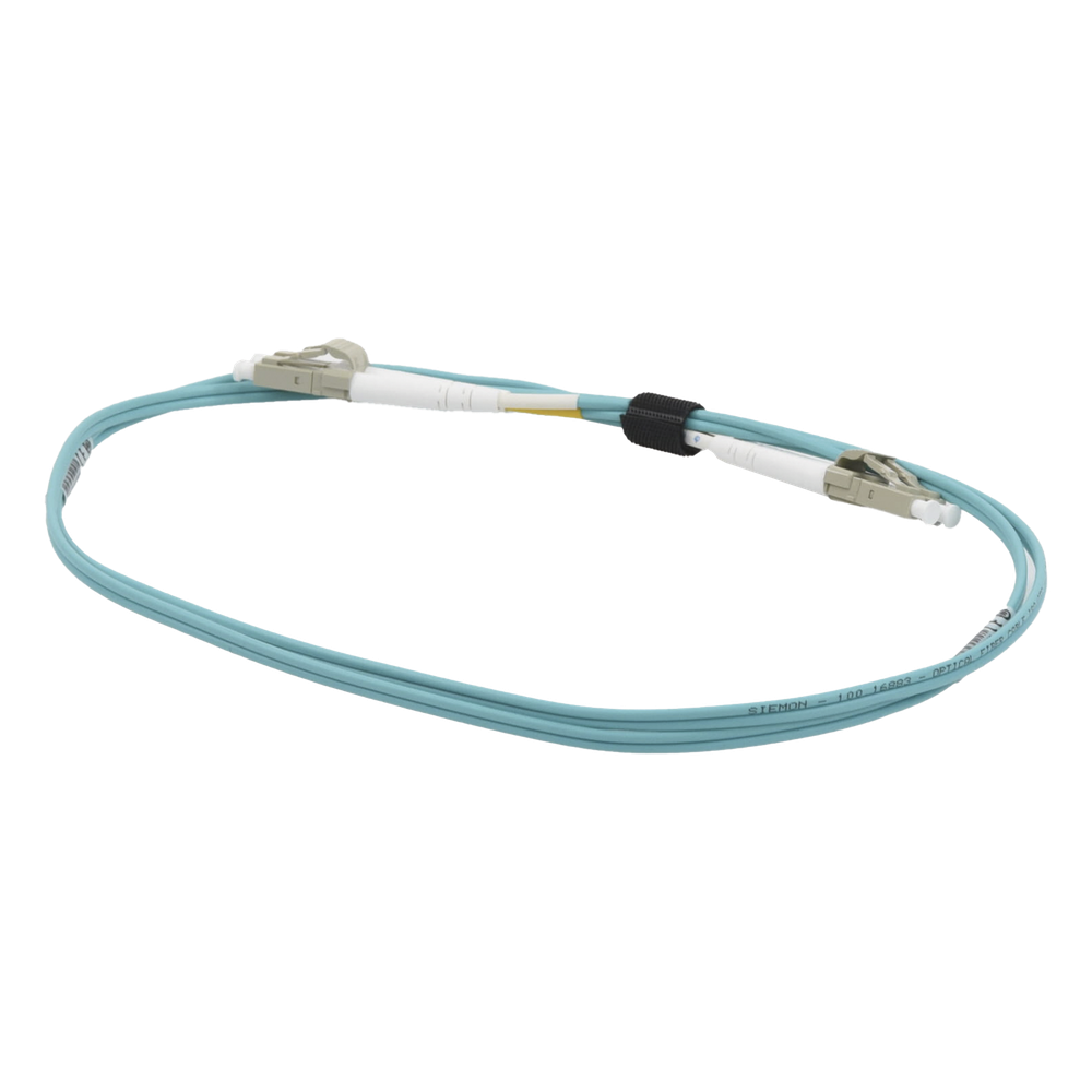 Jumper de Fibra Óptica Multimodo 50/125 OM3 XGLO, LC-LC Duplex, OFNR, Color Aqua, 1 Metro (3.28 Pies)