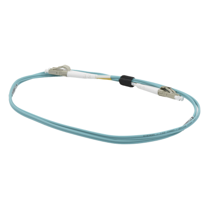 Jumper de Fibra Óptica Multimodo 50/125 OM3 XGLO, LC-LC Duplex, OFNR, Color Aqua, 1 Metro (3.28 Pies)