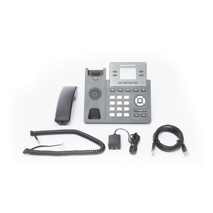 Teléfono IP Grado Operador, 4 líneas SIP con 2 cuentas, puertos Gigabit PoE, pantalla a color 2.4", codec Opus, IPV4/IPV6 con gestión en la nube GDMS
