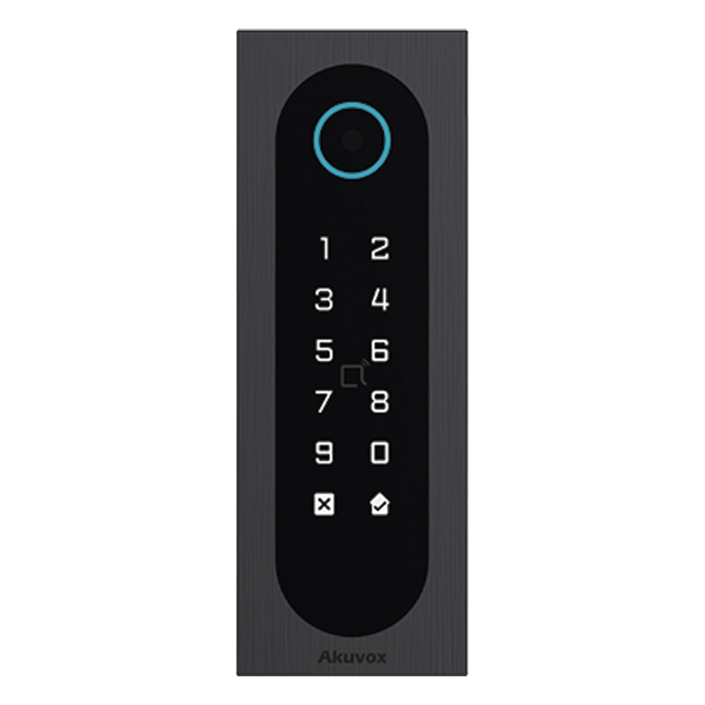 Control de Acceso Slim Akuvox A08S / Aluminio y Vidrio Templado / IP65 & IK09 / Capacidad para 20,000 Tarjetas / Métodos de Acceso Multi (QR