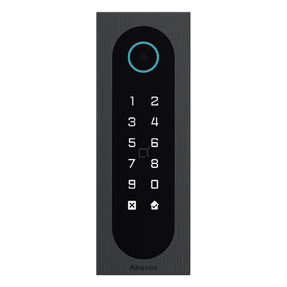 Control de Acceso Slim Akuvox A08S / Aluminio y Vidrio Templado / IP65 & IK09 / Capacidad para 20,000 Tarjetas / Métodos de Acceso Multi (QR