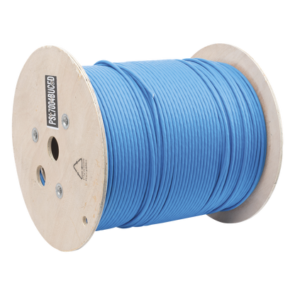 Bobina de Cable Blindado S/FTP de 4 Pares, Cat7, Inmune a Ruido e Interferencias, LSZH (Bajo Humo, Cero Halógenos), Color Azul, Bobina de 500 Metros