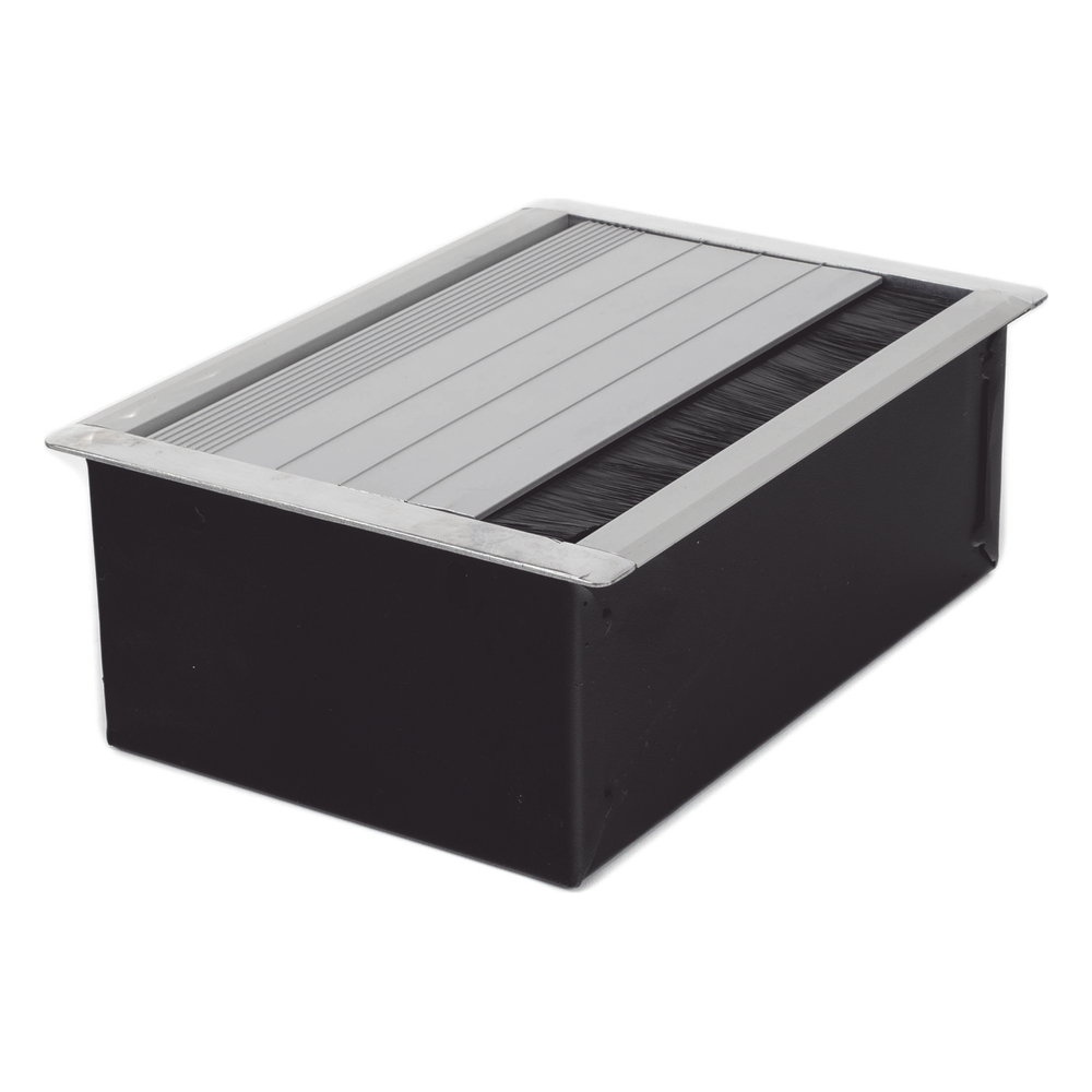 Caja Universal Vacía de 2 Módulos para Instalación en Escritorio (Voz, Datos, Video, Contactos Eléctricos), (No Incluye Accesorios)