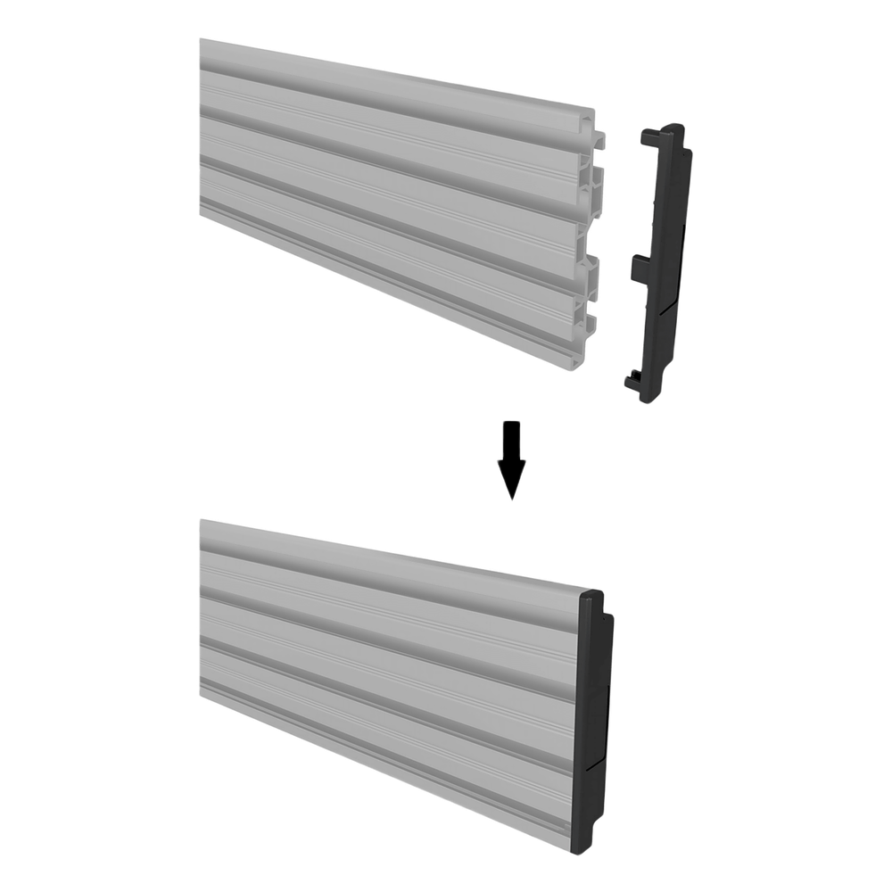 Accesorio_ Riel de Aluminio con Longitud 1750 mm | Ancho 120 mm| Espesor 9 mm | Incluye Tapas y Tornillos | Compatible con estructura para Videowall