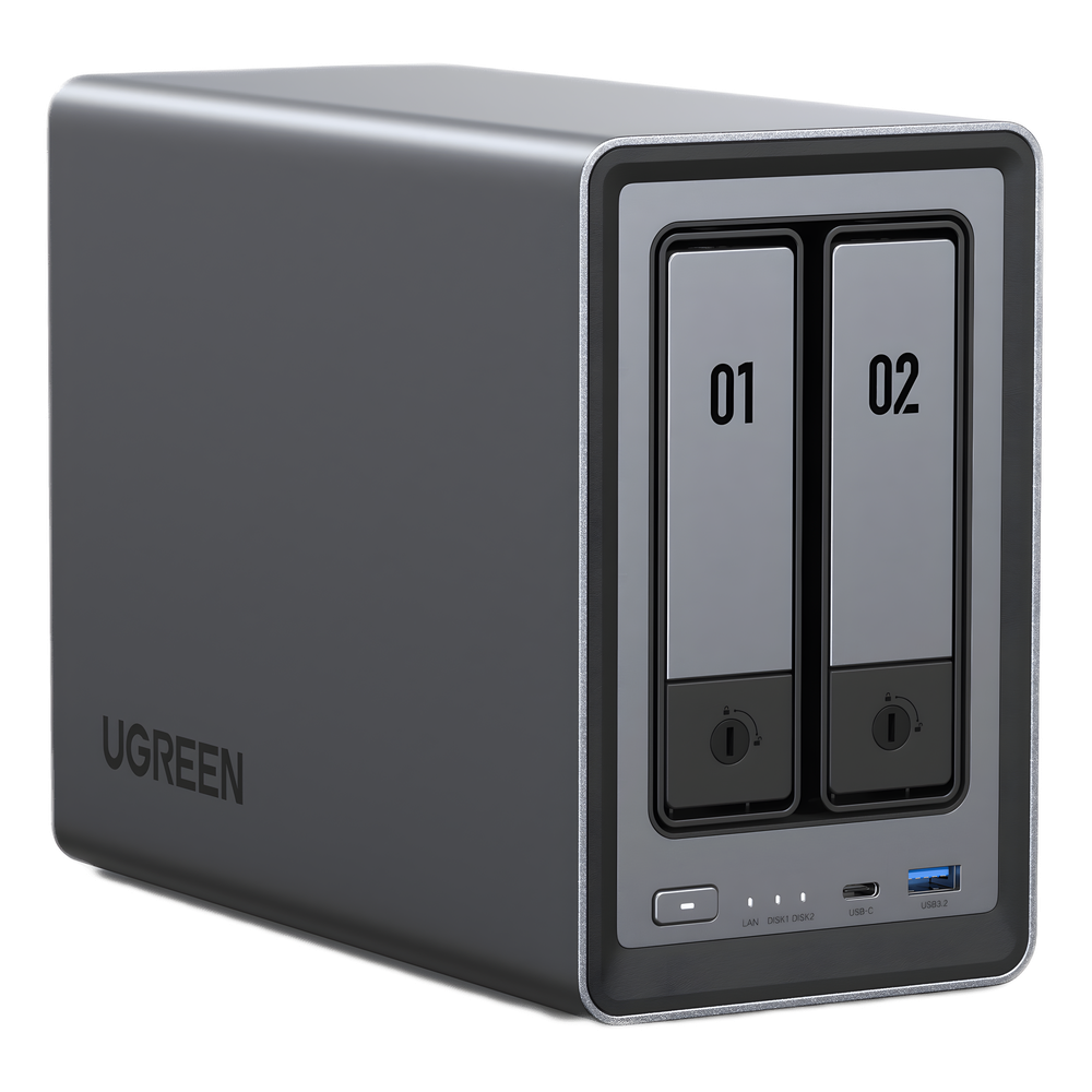 NASync DXP2800 | SO UGOS Pro | Intel N100 12th Gen Intel® 4 Core™ | 2 Bahías SATA hasta 48TB | 2-Bahias (M.2 NVMe) hasta 16TB | 8GB DDR5 (Exp. a