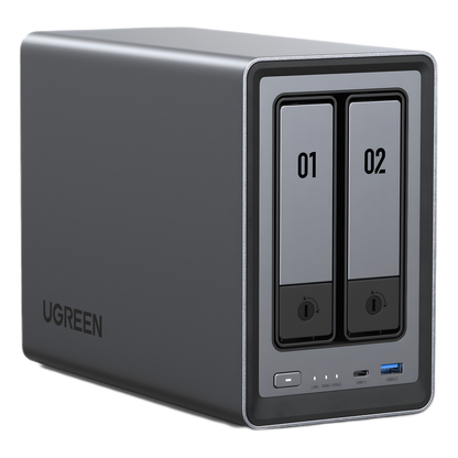 NASync DXP2800 | SO UGOS Pro | Intel N100 12th Gen Intel® 4 Core™ | 2 Bahías SATA hasta 48TB | 2-Bahias (M.2 NVMe) hasta 16TB | 8GB DDR5 (Exp. a