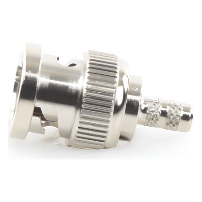 Conector BNC Macho de Anillo Plegable para Cable LP-195, LP-142, LMR-195, RG-58/U, RG-142/U, Níquel/ Oro/ Delrin