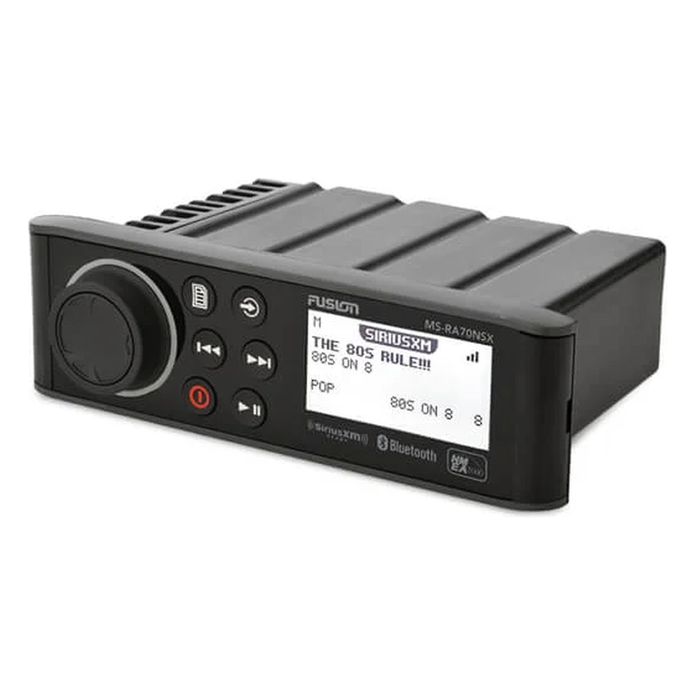 Sistema de Audio Marino MS-RA70 / Pantalla LCD Monocroma 2.6" / Tecnología Multi-Zone™️ 2 Zonas / Potencia Pico 200 W / Bluetooth® y ANT®