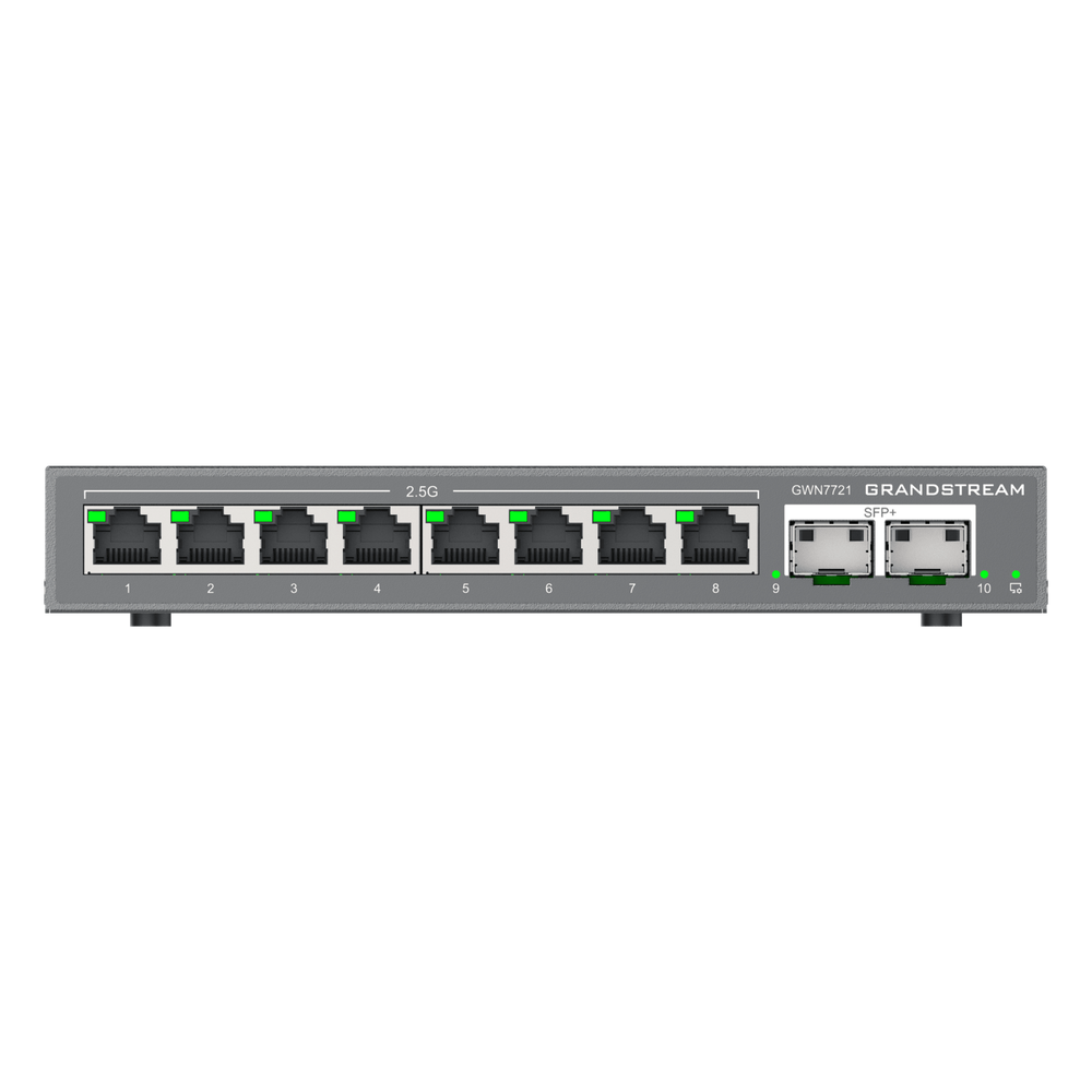 Switch L2 Lite Administrable de 10 Puertos / 8 Puertos Ethernet 2.5 Gigabits / 2 Puertos SFP+ 10 Gigabits / VLAN / QoS / Montaje en Escritorio o